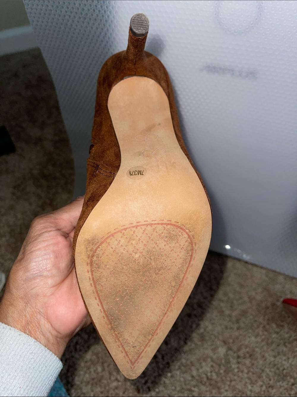 Jessica Simpson Chestnut Suede Pointed-Toe Ankle Booties - Picture 4 of 6